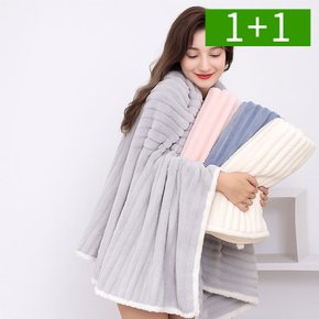 1+1 두꺼운 대형 타월 목욕 샤워 극세사 대형수건 물놀이 비치 큰 타올