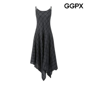 GGPX 체크 패턴 언밸런스 뷔스티에 원피스 (GP7OP047F)