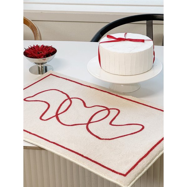 올리 하트 (프린트) 발매트 빨아쓰는 현관 욕실 주방 스트라이프러그