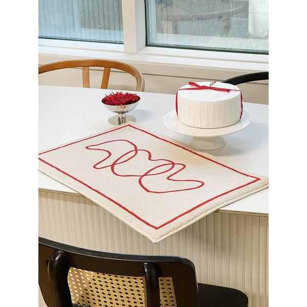 올리 하트 (프린트) 발매트 빨아쓰는 현관 욕실 주방 스트라이프러그