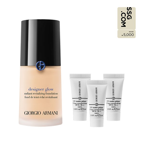[상품권][SSG단독] 디자이너 글로우 파운데이션 세트 (+UV 프라이머 5ml*3종)