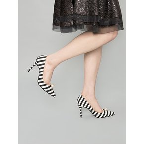 Hepbonnie High Heels - Black/White Stripe