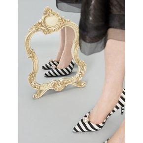 Hepbonnie High Heels - Black/White Stripe