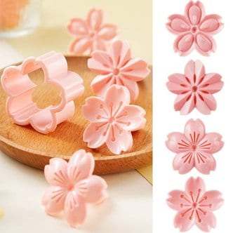 바보사랑 벚꽃 사쿠라 쿠키커터 4종세트 모양틀 쿠키틀