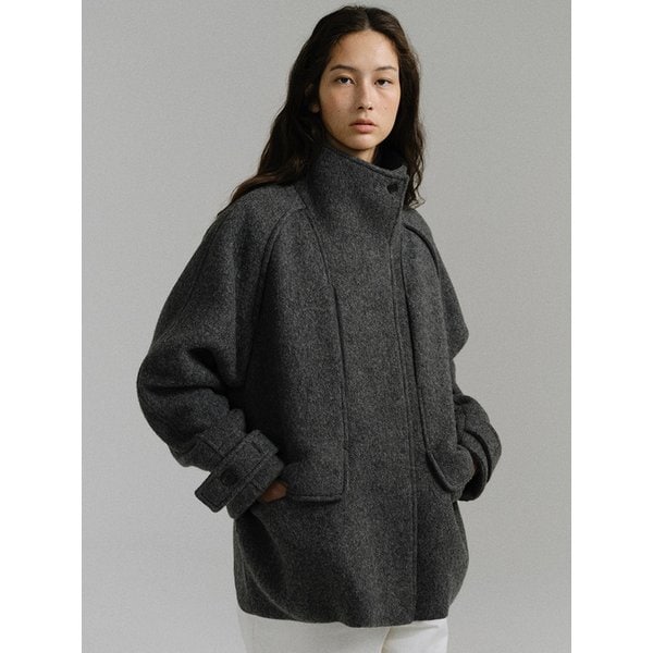 vent wool half coat (grey)