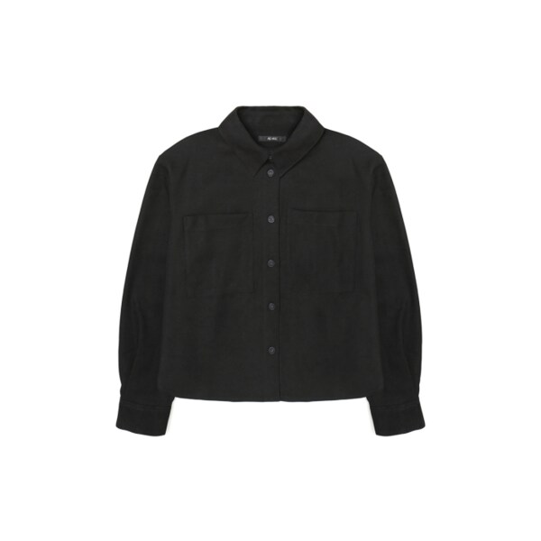 여성 기모 크롭 셔츠 (블랙)