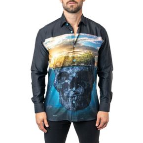 4534766 Maceoo Fibonacci Skull Island Cotton Button-Up Shirt