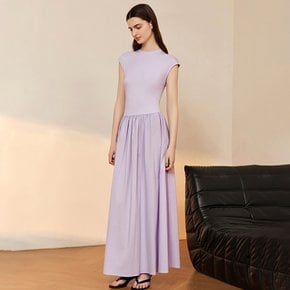 YY_Waist pleated dress_PURPLE