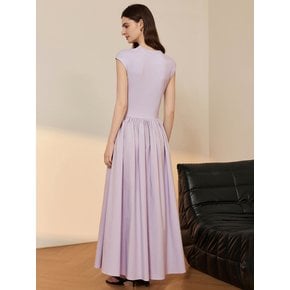 YY_Waist pleated dress_PURPLE