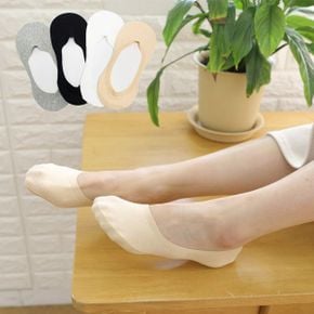 여성 무지 전체 누디 실리콘 덧신 페이크삭스 벗겨짐 방지_P320973051