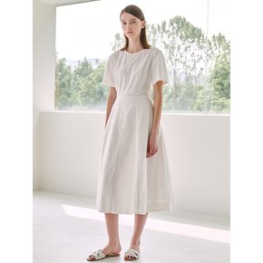 Stitch Flare Dress - White