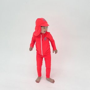 투피스 마카롱 프렌즈 래쉬가드 레드오렌지
