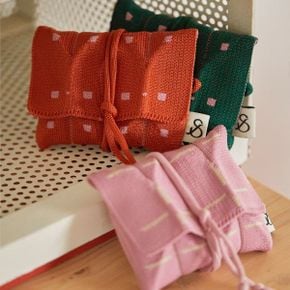 Lucky Pleats Knit Card Wallet Grid (ALL)