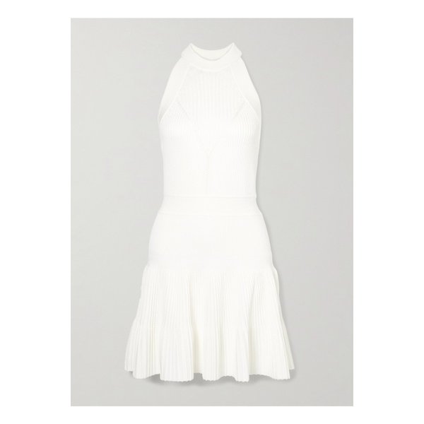 골지 포인텔 니트 미니 드레스 화이트 46376663162910921