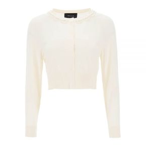 SIMONE ROCHA Cropped Cardigan with Pearl Trim (CMK21B 0630) (크롭 가디건)