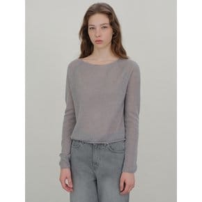 Boat neck sheer knit (blue gray)