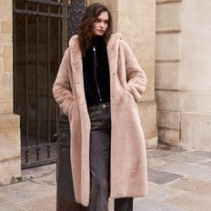 FAUX FUR LAON HOODED MAXI COAT (LCT008KRFKF)