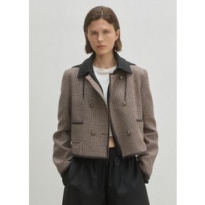 (JK-2958)HARRIS CHECK DOUBLE JACKET