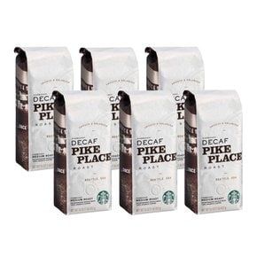 Starbucks6개X  스타벅스  디카페인  파이크  플레이스  미디움  로스트  커피  원두  453g