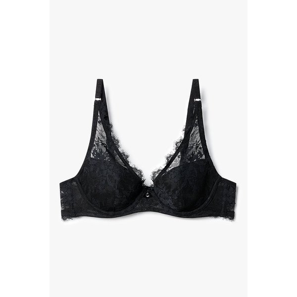 여성 플라워 자수 패디드 발코넷 브라 0825384527000