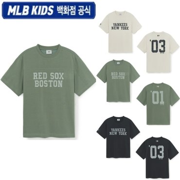 MLB키즈 (백화점공식) 25SS 빈티지 스트릿 로고 티셔츠 (3color) 7ATSB3653