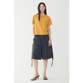 피그먼트 데님 카고 하프 팬츠 9106262210