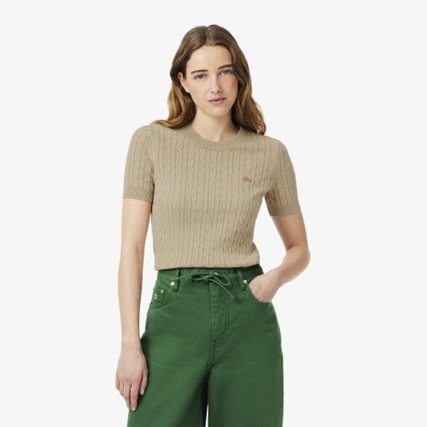 [시흥점] 여성 가먼트 다잉 케이블 반팔 스웨터 AF9277-55G (2컬러)