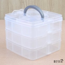 투명 레고 정리함 칸막이 블럭 보관함 3단 분리형 장난감 수납함