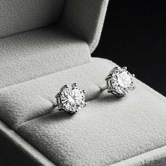 메종드쉬 모이사나이트 귀걸이 랩 다이아 6프롱 8부