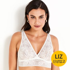 소프트 뷰티 51291 화이트 레이스 노와이어 홑겹 브라+니플패드
