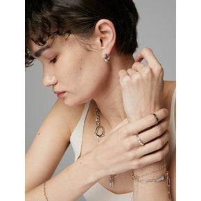 [Silver 925] two-toned square clip chain bracelet