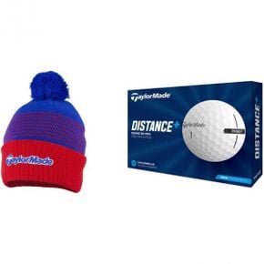 영국 테일러메이드 골프모자 TaylorMade 남녀공용 Bobble Beanie Red One Size UK Distance Golf