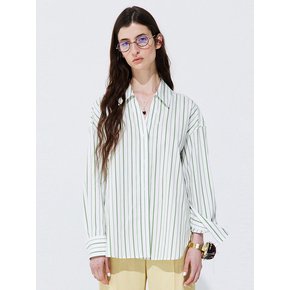 Stripe V-neck Shirts_Light Green