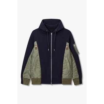 사카이 [CLASSCIS]남성 스펀지 스웨트 믹스 나일론 트윌 후드 집업(네이비) 6426120101000