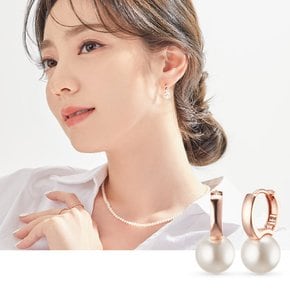 18k 모던 스와진주 링귀걸이(2type)_8mm