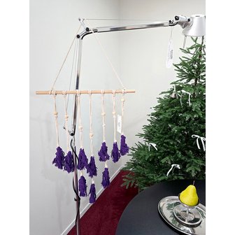 블랑쉬하우스 퍼플 우드 태슬 마크라메 월행잉