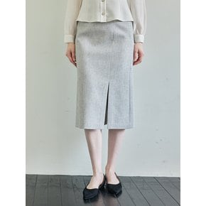 Minimal Signature Skirt_Melange Gray