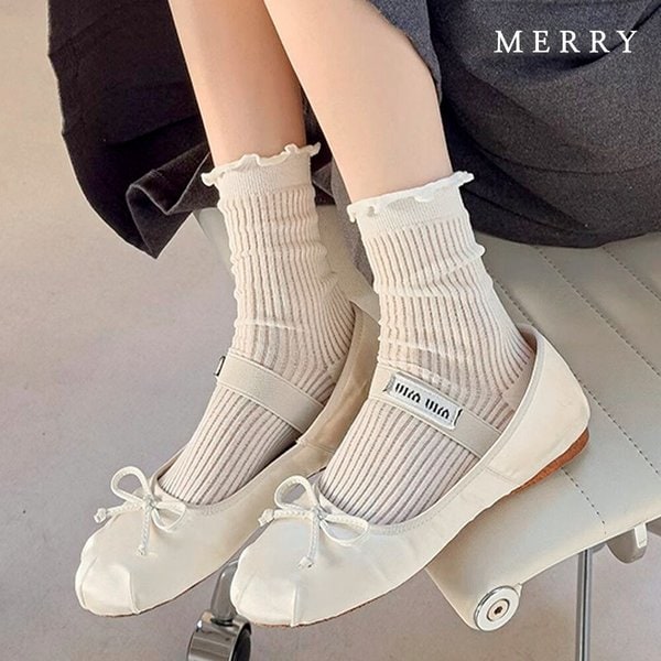 5족 세트 밍키 시스루 골지 프릴양말/여름 레이스 양말