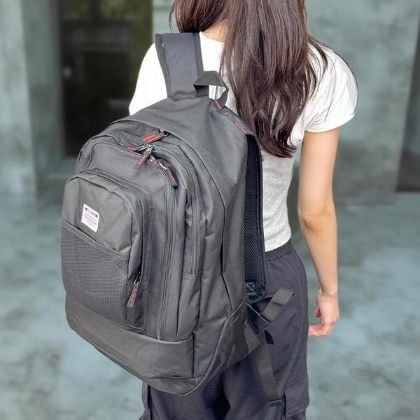 [옷자락] 남녀 공용 캐주얼 다용도 지퍼 블랙 36리터 백팩