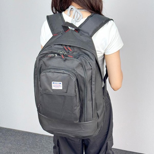 [옷자락] 남녀 공용 캐주얼 다용도 지퍼 블랙 36리터 백팩