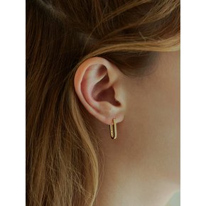 Oval Cubic Onetouch Earring (14k)