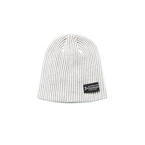 TWO-TONE KNIT BEANIE - WHITE