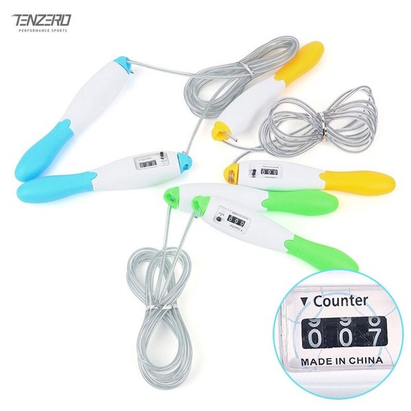 텐제로 카운터가 달려있는 홈트 줄넘기 튼튼한 와이어로프 헬스 운동
