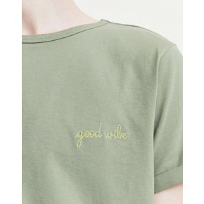 [22SS] [MAISON LABICHE] 그린 GOOD VIBE POITOU 자수 코튼 반   RATS2EML1E2