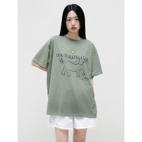 DOG WALKING CLUB OVER FIT TEE_LIGHT KHAKI