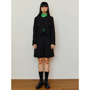 Celine Crop Jacket SET UP - Black