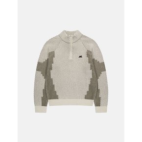 Airwool Half Zip Knit Pullover Oatmeal