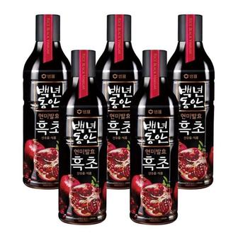  샘표 백년동안 현미발효 흑초 산수유 석류 900ml x 5개