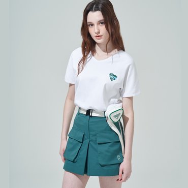 BLUDOT V넥 반팔 티셔츠_WH