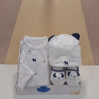 블루독베이비 NY)도기BI배내우주복,양말 선물세트(44170-001-03+44170-011-03)